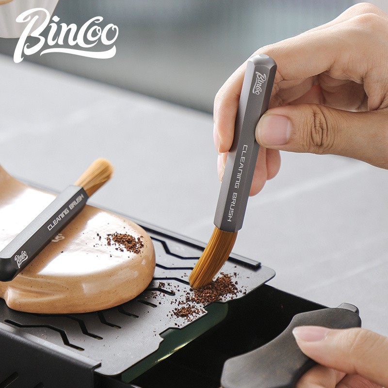 Bincoo Aluminum Alloy Grinder Cleaning Brush  Compact Coffee Bar Maintenance Tool