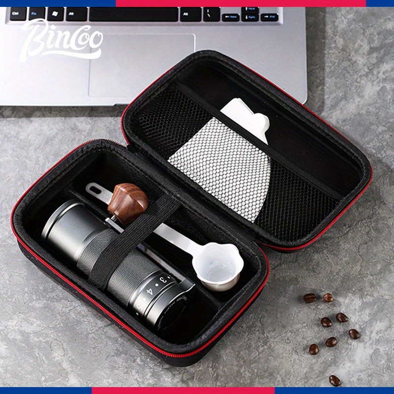Bincoo Aesthetic Coffee Organizer Bag  Red & Black Durable Travel Storage Kit