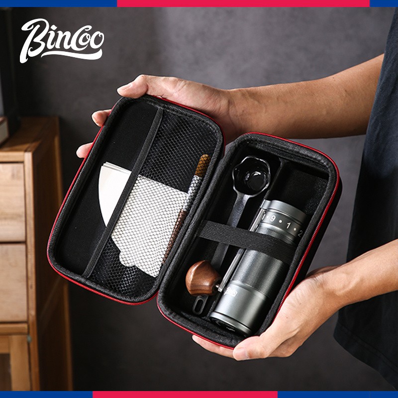 Bincoo Aesthetic Coffee Organizer Bag  Red & Black Durable Travel Storage Kit