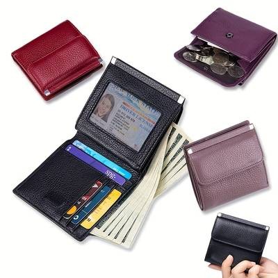 OBCREATOR Womens Genuine Leather Wallet  Elegant Multi-Compartment Clutch with Magnetic Closure