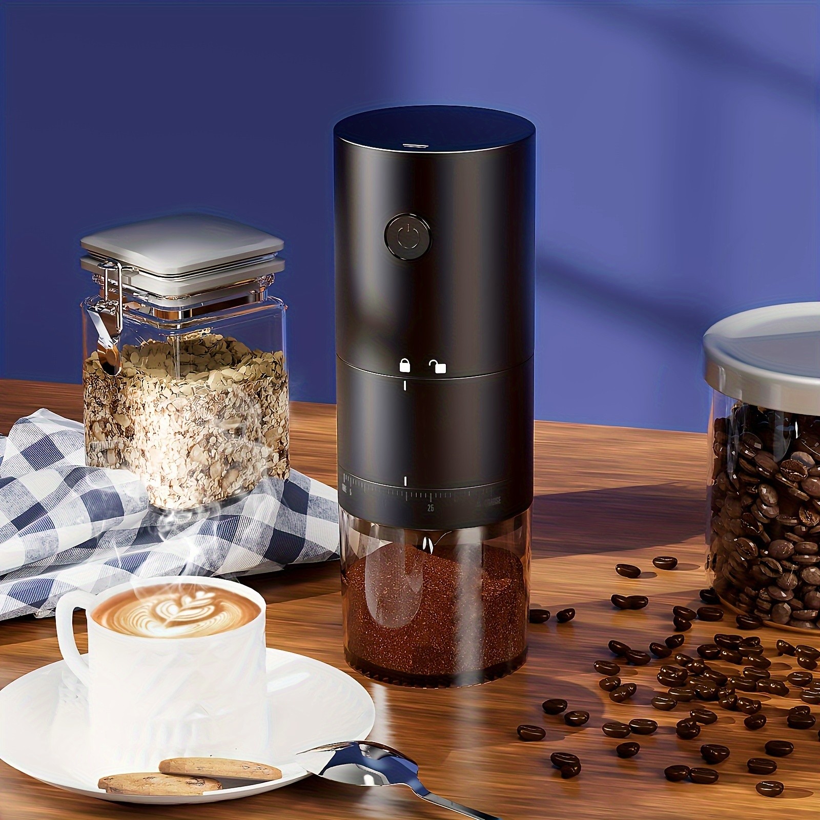 IAGREEA Precision Multi-Setting Coffee Grinder  Quiet Electric Bean & Spice Processor (212 Cups)