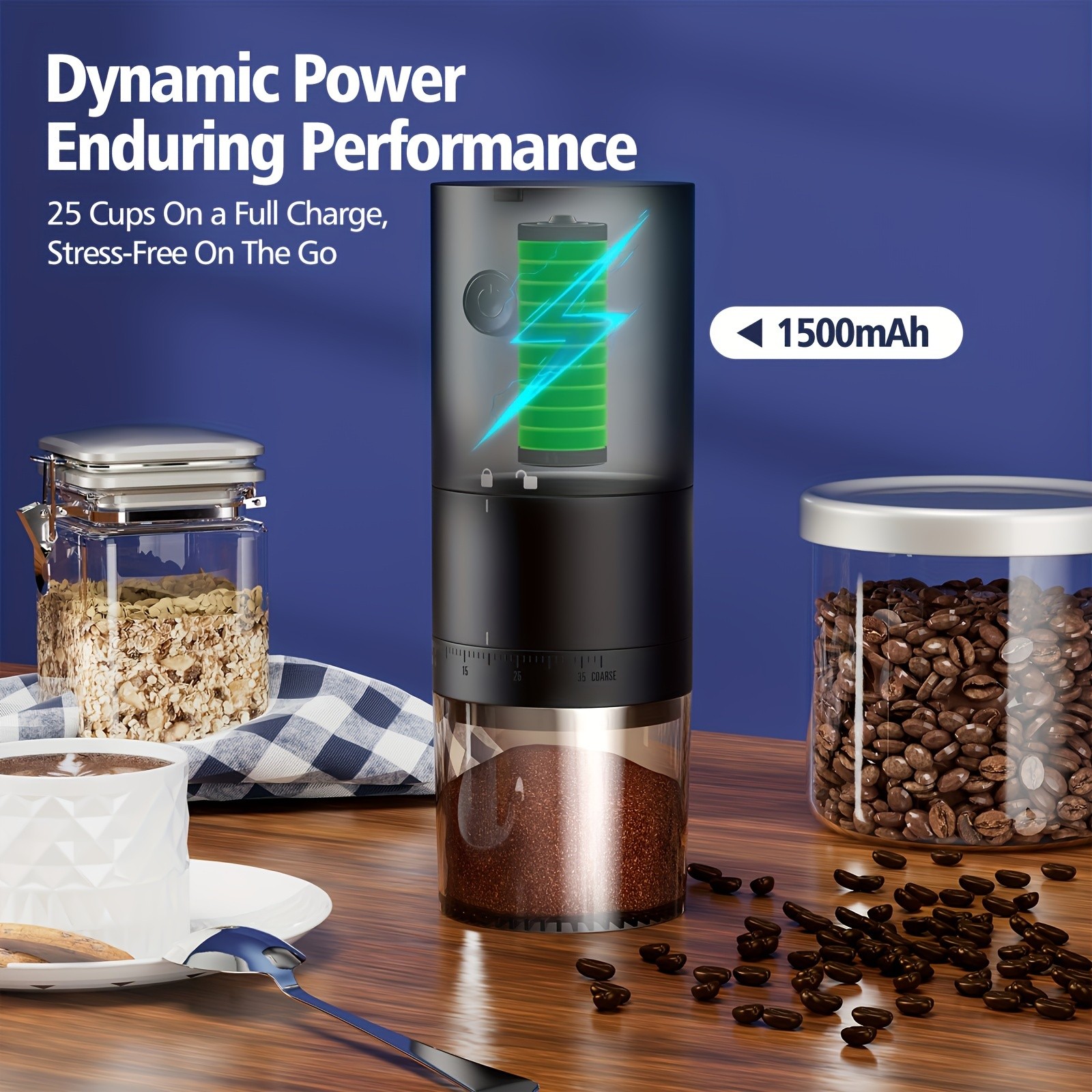 IAGREEA Precision Multi-Setting Coffee Grinder  Quiet Electric Bean & Spice Processor (212 Cups)