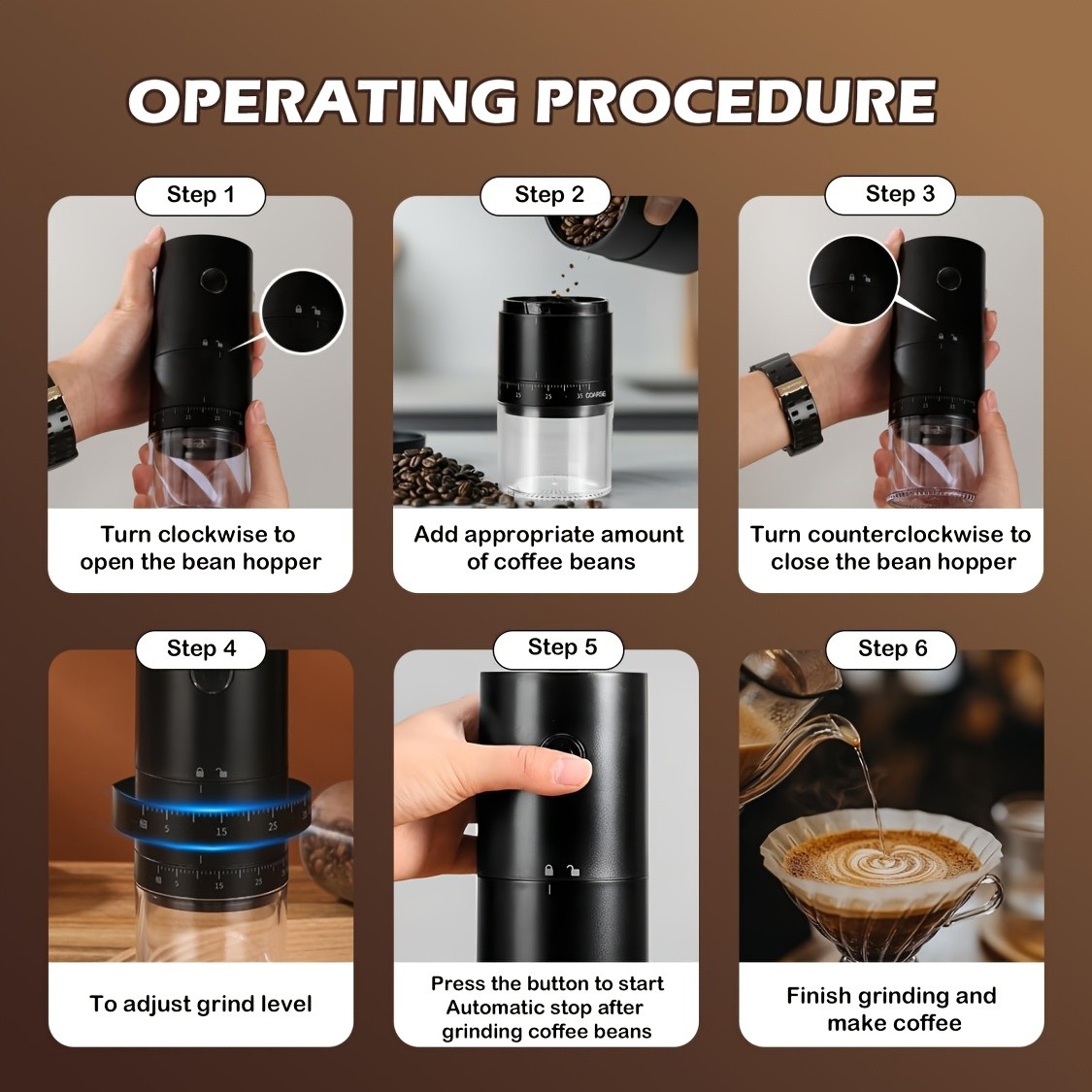 IAGREEA Precision Multi-Setting Coffee Grinder  Quiet Electric Bean & Spice Processor (212 Cups)