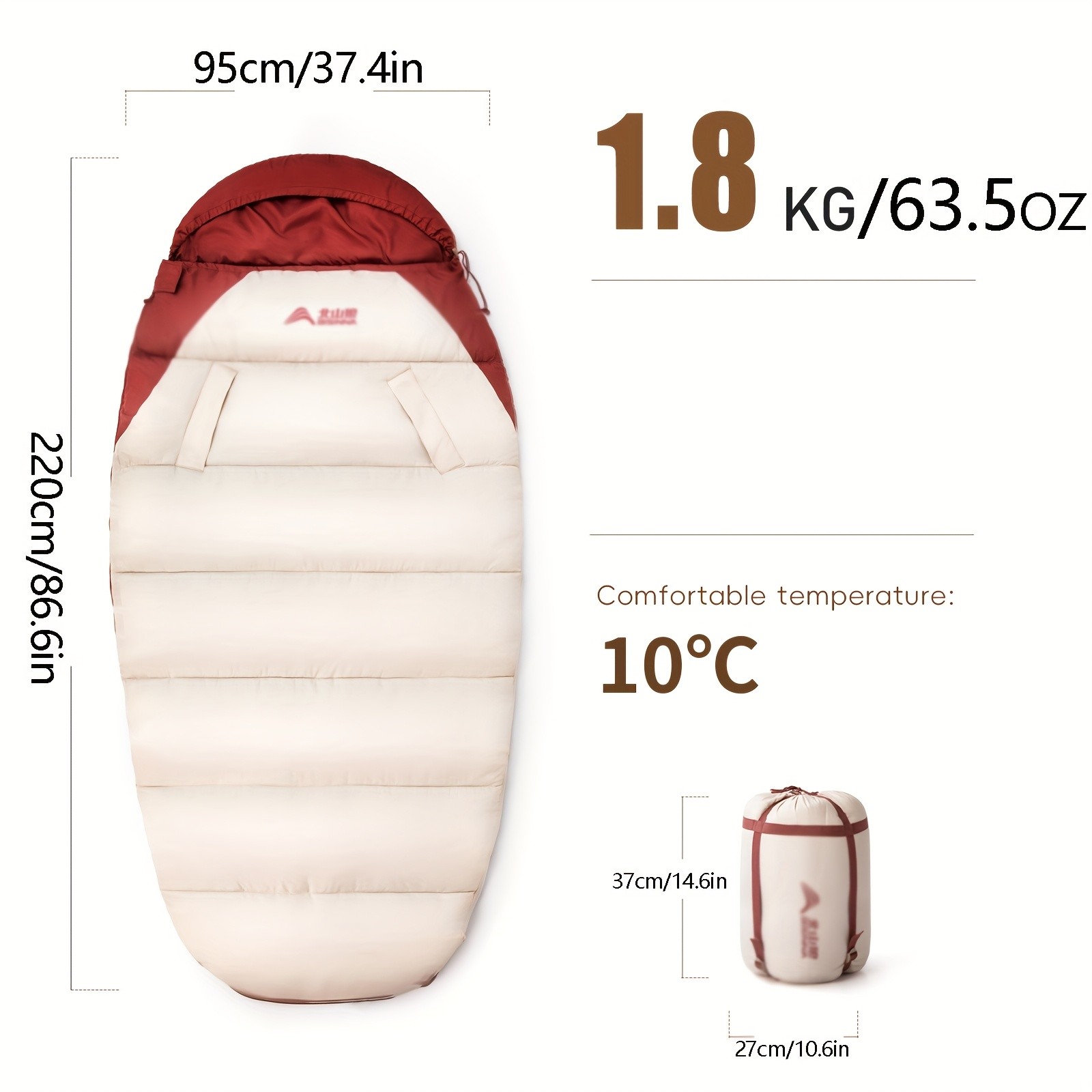 BISINNA AutumnWinter Camping Sleeping Bag  Thickened Portable Outdoor Travel Bag