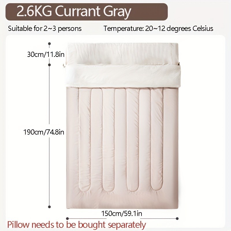 BISINNA XXL Double Sleeping Bag  Thickened All-Season Warm 2-Person Camping Bag