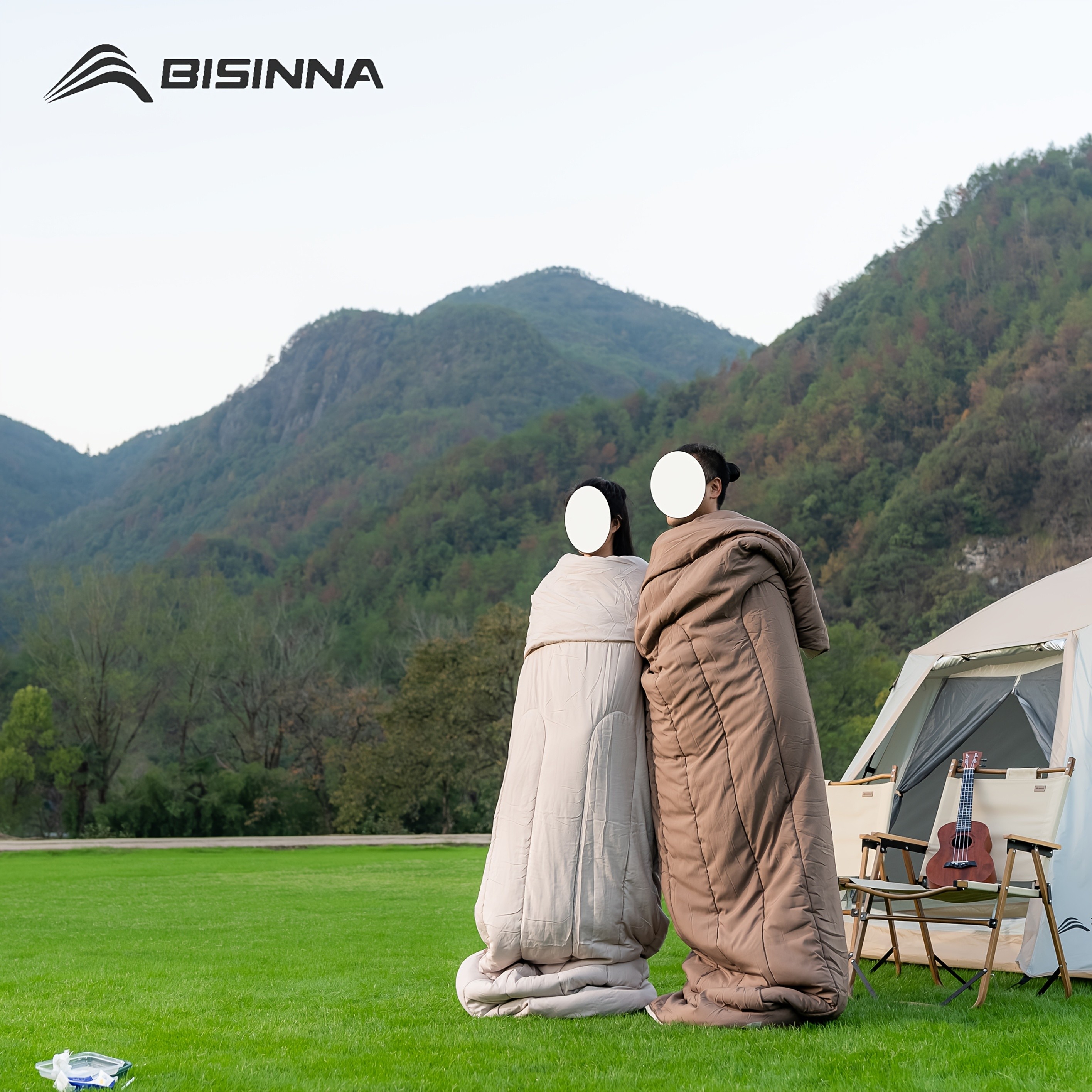 BISINNA XXL Double Sleeping Bag  Thickened All-Season Warm 2-Person Camping Bag