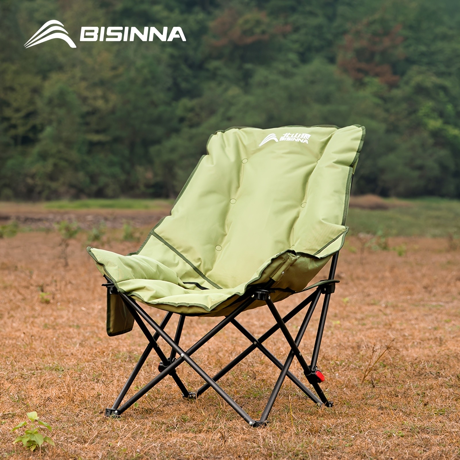 BISINNA Foldable High-Back Recliner  Cushioned Iron Alloy Outdoor Chair