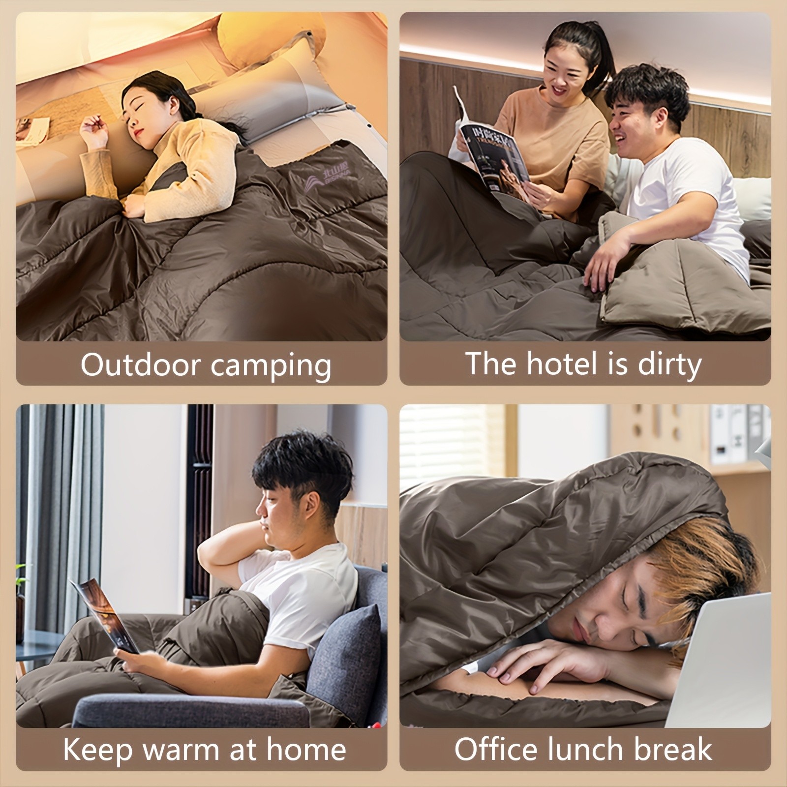 BISINNA 4-Season Portable Sleeping Bag  Lightweight Polyester Outdoor Camping Bag