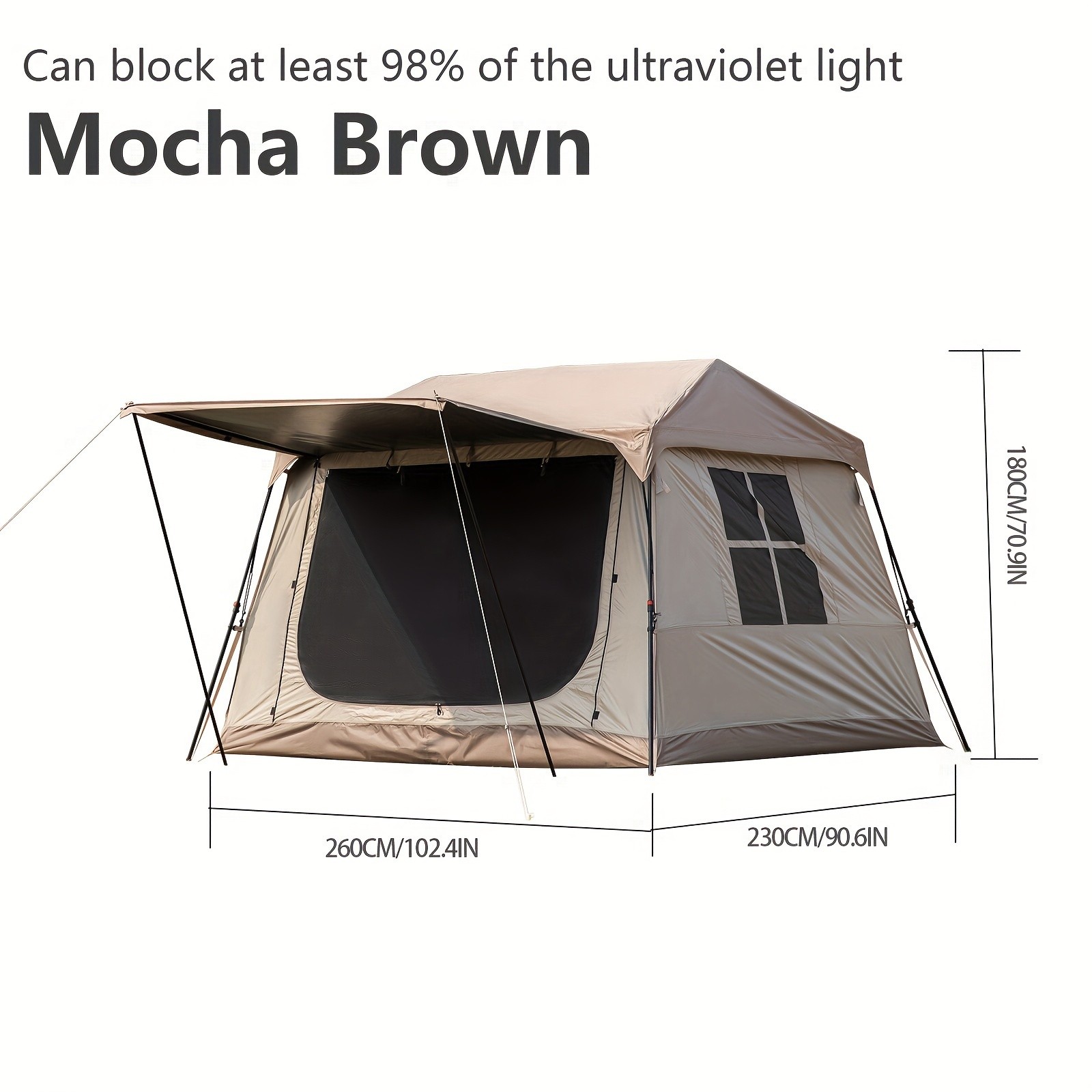 BISINNA Quick-Open Roof Canopy Tent  2-in-1 Sunproof Outdoor Camping Shelter