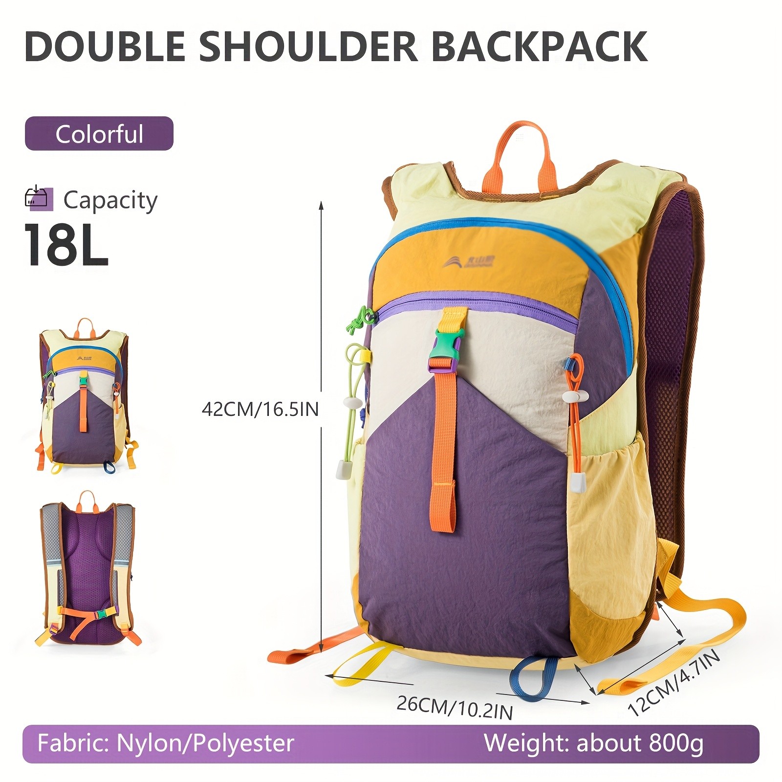 BISINNA Ultralight Hiking Backpack Compact 8-inch Trekking Daypack (Multi-Color)