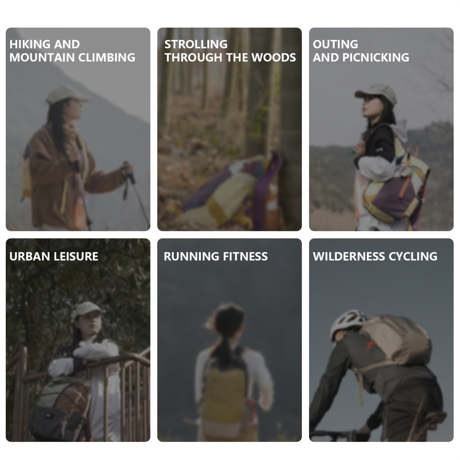 BISINNA Ultralight Hiking Backpack Compact 8-inch Trekking Daypack (Multi-Color)