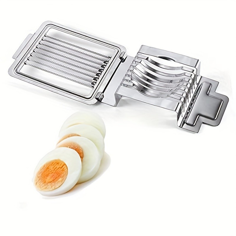 WIEZ Stainless Steel Egg Slicer & Cutter Precision Hard-Boiled Egg and Fruit Slicing Tool for Everyday Kitchen Use