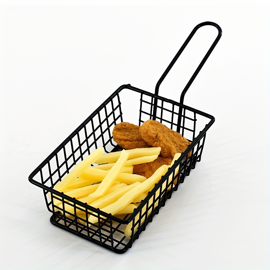 WIEZ Stainless Steel Snack & Fryer Basket  Multi-Purpose Mesh Holder for Serving, Straining & Baking