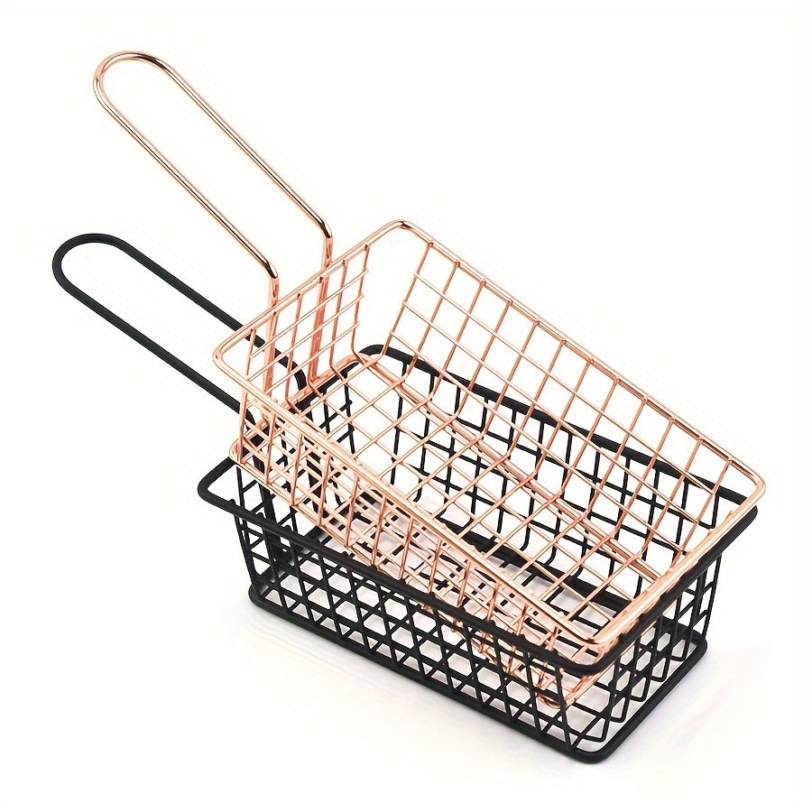 WIEZ Stainless Steel Snack & Fryer Basket  Multi-Purpose Mesh Holder for Serving, Straining & Baking