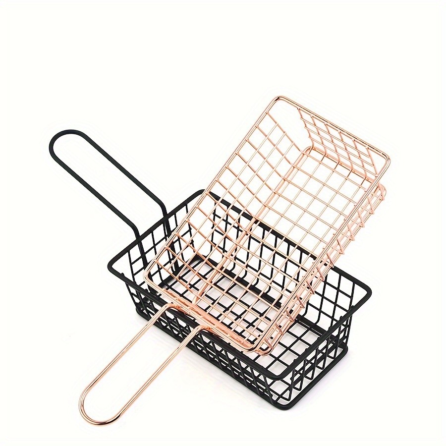 WIEZ Stainless Steel Snack & Fryer Basket  Multi-Purpose Mesh Holder for Serving, Straining & Baking