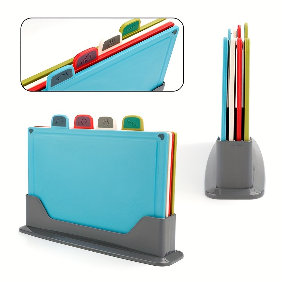 WIEZ 4-Piece Fruit & Vegetable Cutting Board Set  Durable Multi-Size Boards for Everyday Kitchen Prep