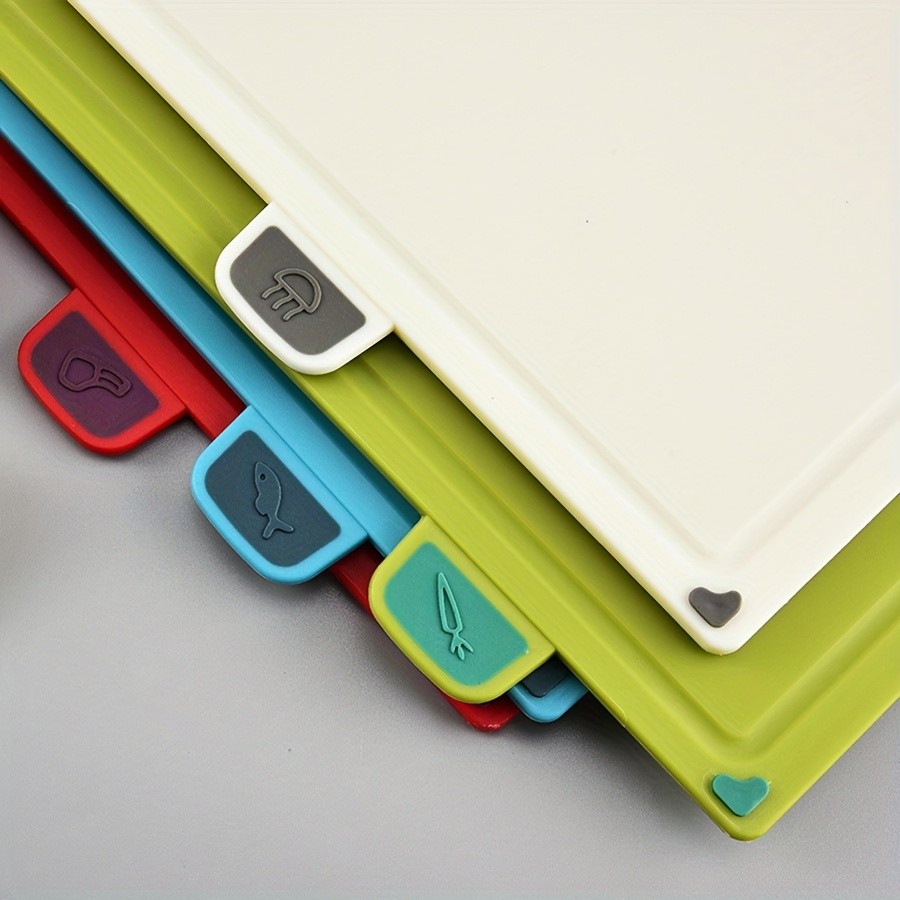 WIEZ 4-Piece Fruit & Vegetable Cutting Board Set  Durable Multi-Size Boards for Everyday Kitchen Prep