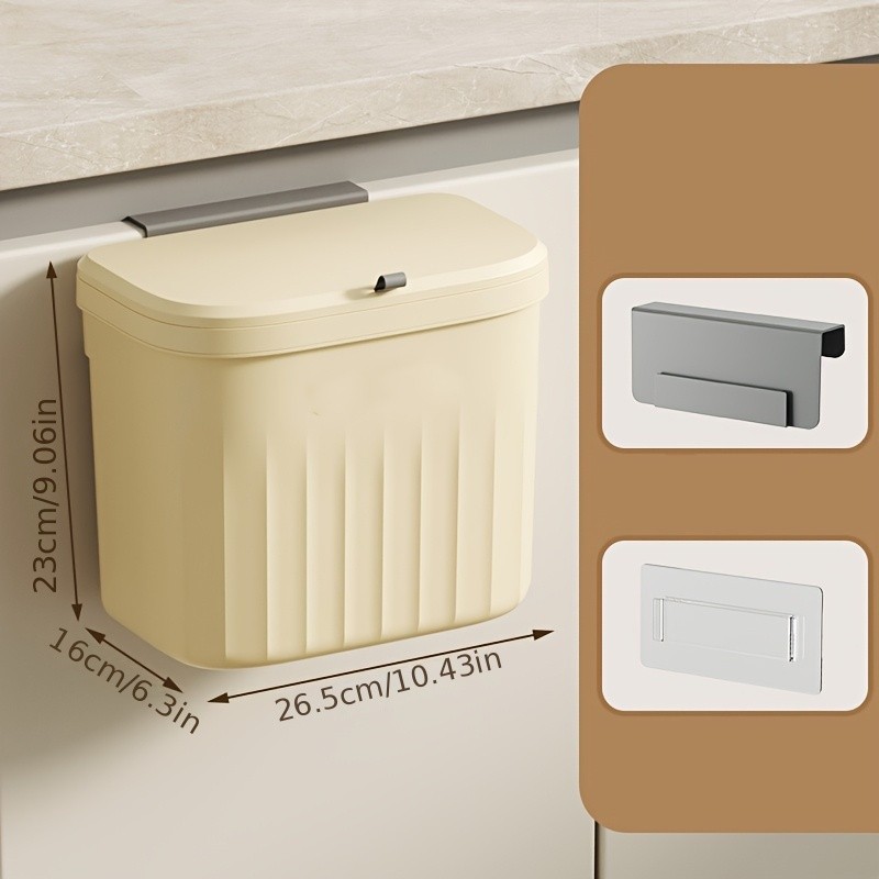 WIEZ Wall-Mounted Hands-Free Trash Can  Space-Saving Hygienic Waste Bin for Kitchen & Bathroom