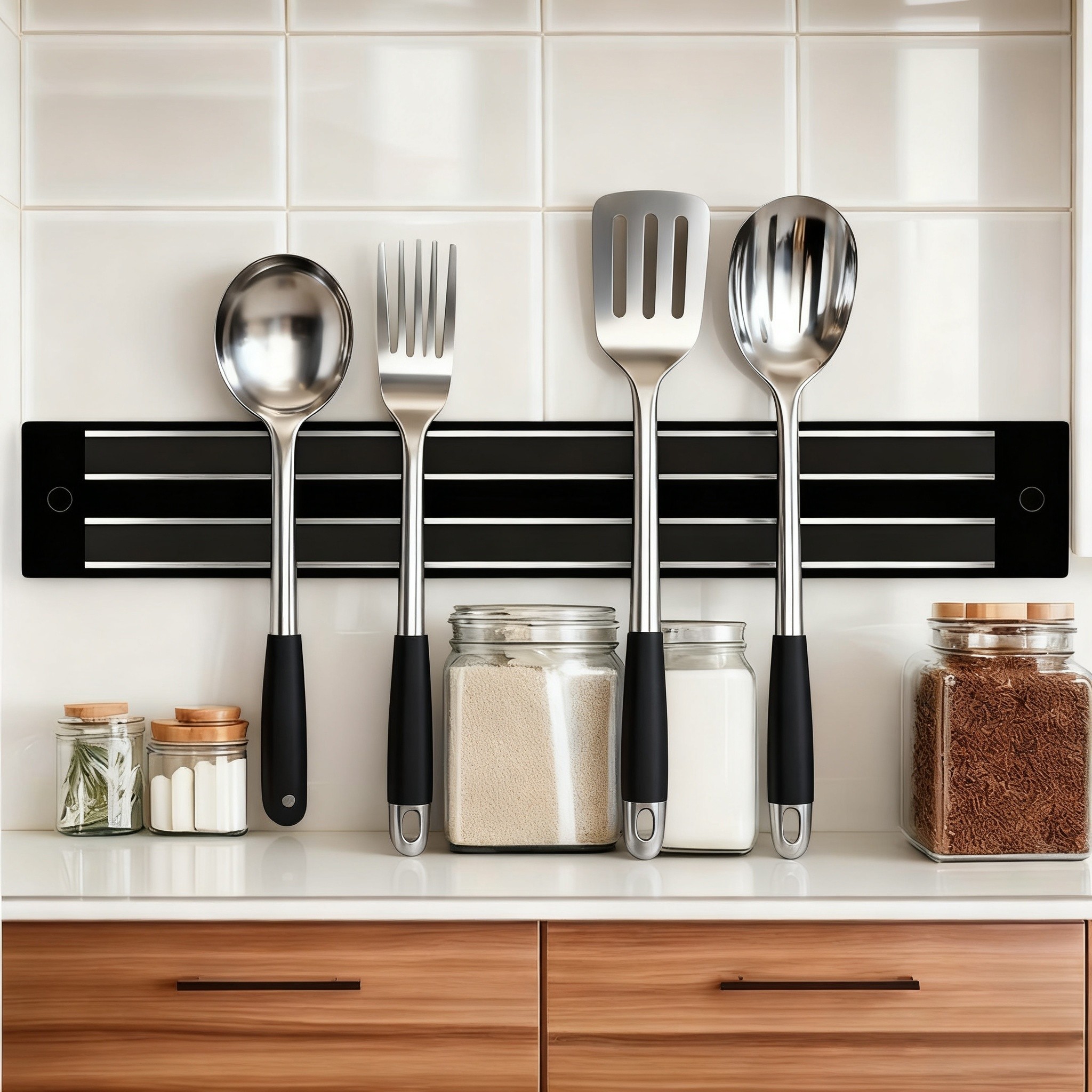 WIEZ Heavy-Duty Wall Magnetic Rack  Strong Cutting Tool Holder for Kitchens, Garages & Workspaces