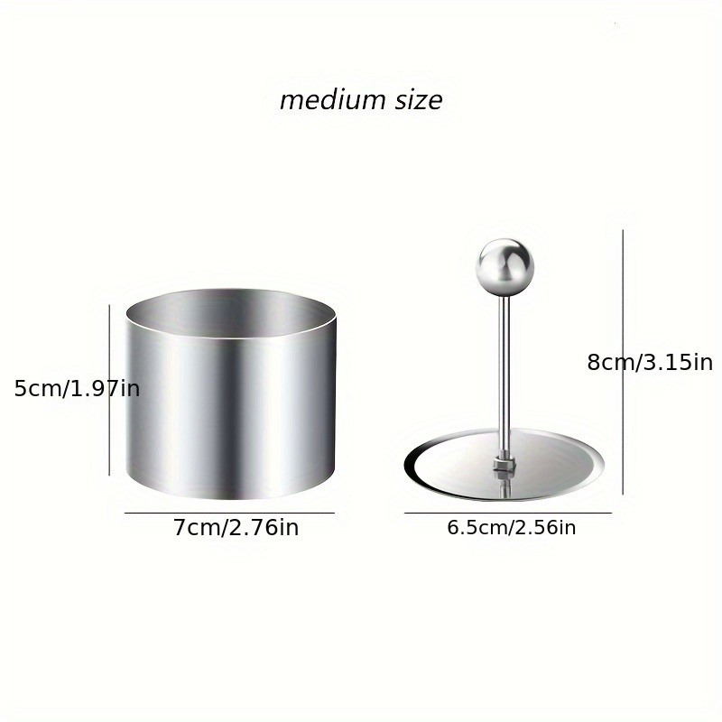 WIEZ Stainless Steel Food Display Mold  Round Plate Press with Lid for Creative & Decorative Food Presentation