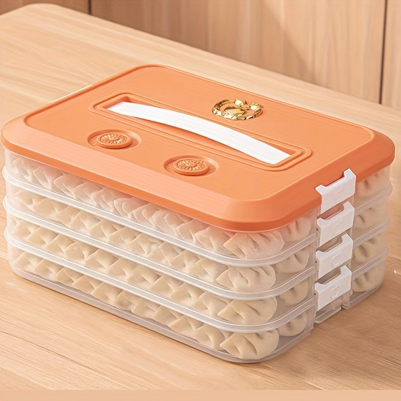 WIEZ 4-Piece Stackable Food Storage Container Set  Airtight Freezer-Safe Organisers with 4-Layer Design