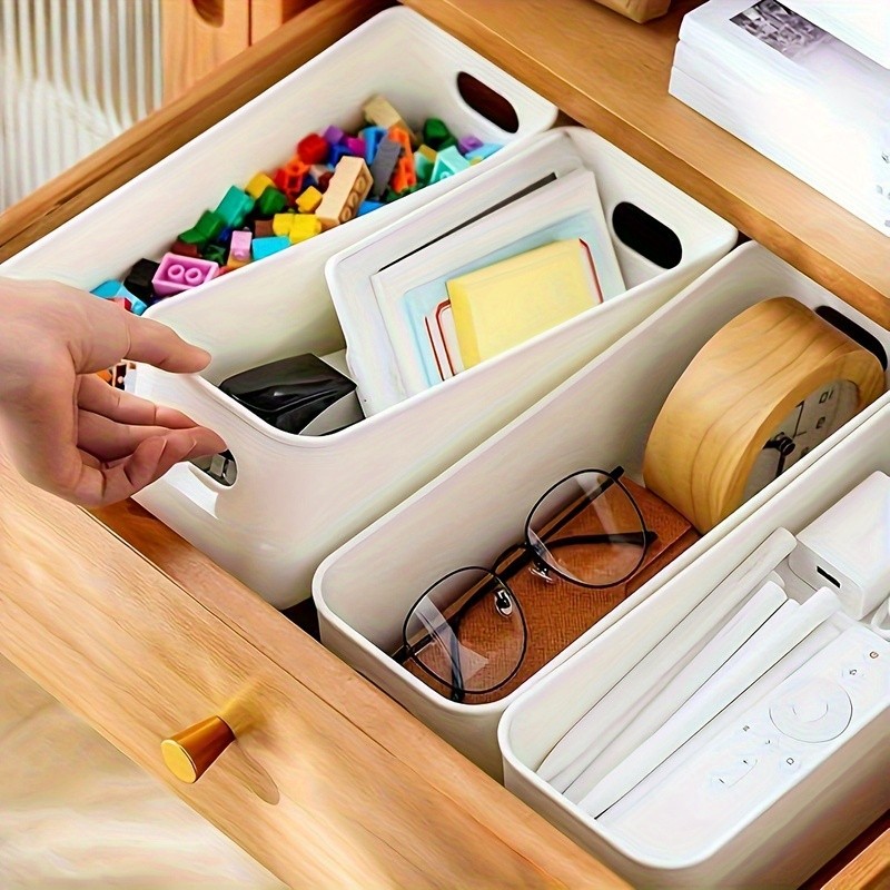 WIEZ Heavy-Duty 12-Piece Plastic Storage Box Set  Stackable Clear-Front Organizers with Handles for Home & Office