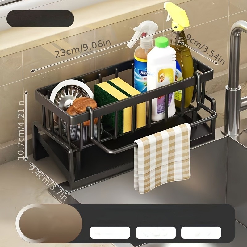 WIEZ Multifunctional Plastic Kitchen Storage Box  Durable Space-Saving Organizer for Sponges, Cloths & Cleaning Supplies