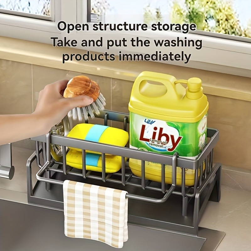 WIEZ Multifunctional Plastic Kitchen Storage Box  Durable Space-Saving Organizer for Sponges, Cloths & Cleaning Supplies