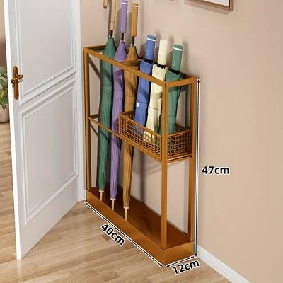 PMMJ Large-Capacity Iron Umbrella Stand  Modern Space-Saving Entryway Organizer