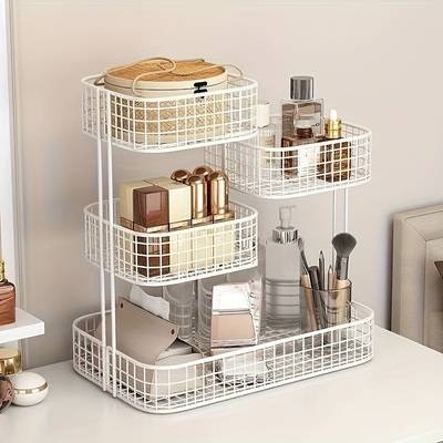 PMMJ 3-Tier Countertop Bathroom Storage Rack  Lightweight Metal Wire Organizer