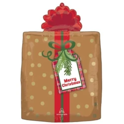 Standard Shape XL Merry Christmas Plaid Present