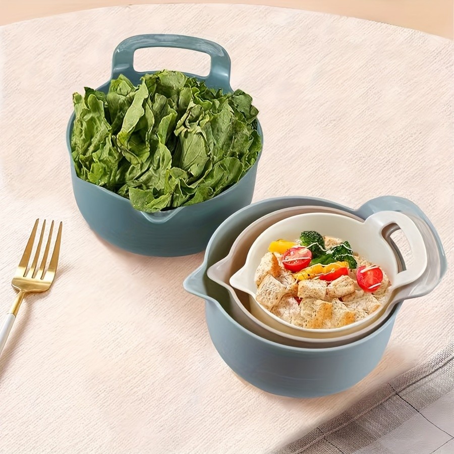 WIEZ 4-Piece Plastic Mixing Bowl Set  Non-Slip Multipurpose Prep Bowls for Salads, BBQ, Fruits & Veggies