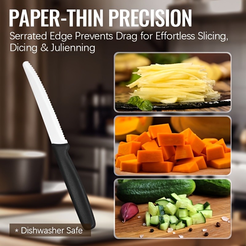 WIEZ 2-Piece Serrated Steak & Multi-Purpose Knife Set Durable Breakfast, Dessert & Vegetable Cutting Tools