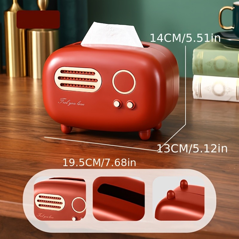 WIEZ Vintage Radio Tissue Box  Creative Retro-Style Dispenser for Kitchens, Bedrooms & Bathroom Spaces