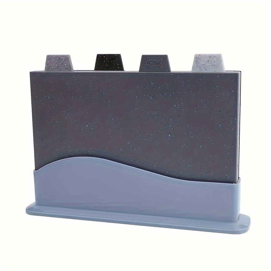 WIEZ 4-Piece Plastic Cutting Board Set  Classified Chopping Boards with ABS Base for Fruit, Meat & Everyday Food Prep