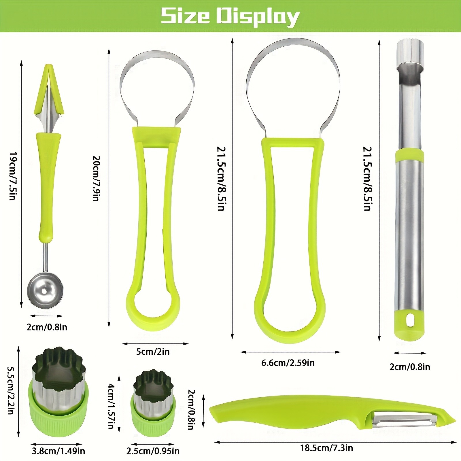 WIEZ 14-Piece Stainless Steel Melon Ball & Fruit Shaping Tool Set  4-in-1 Multi-Function Kit for Creative Fruit & Veg Prep