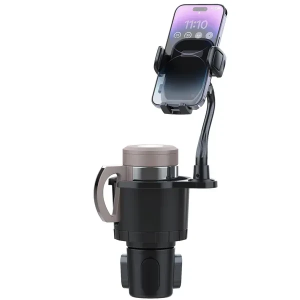 2 In 1 Car Cup Phone Holder Automotive Drink Holder With 360 Rotating Gooseneck Phone Mount Adjustable Base Fit For Most Phones Cups Vehicles