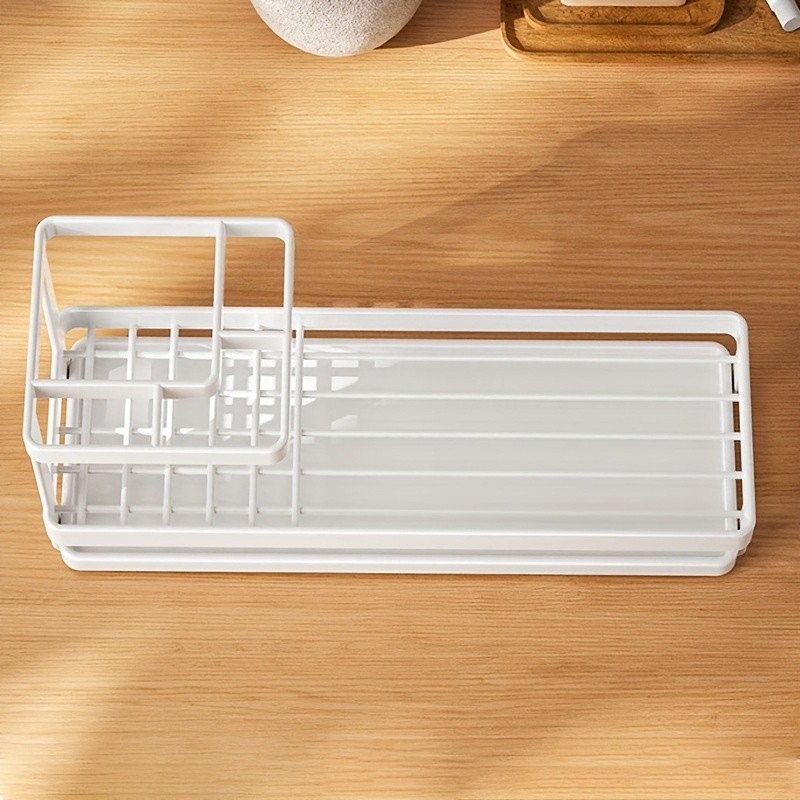 WIEZ Stainless Steel Toothbrush & Toothpaste Organizer  No-Drill Space-Saving Rack for Countertops & Bathroom Walls