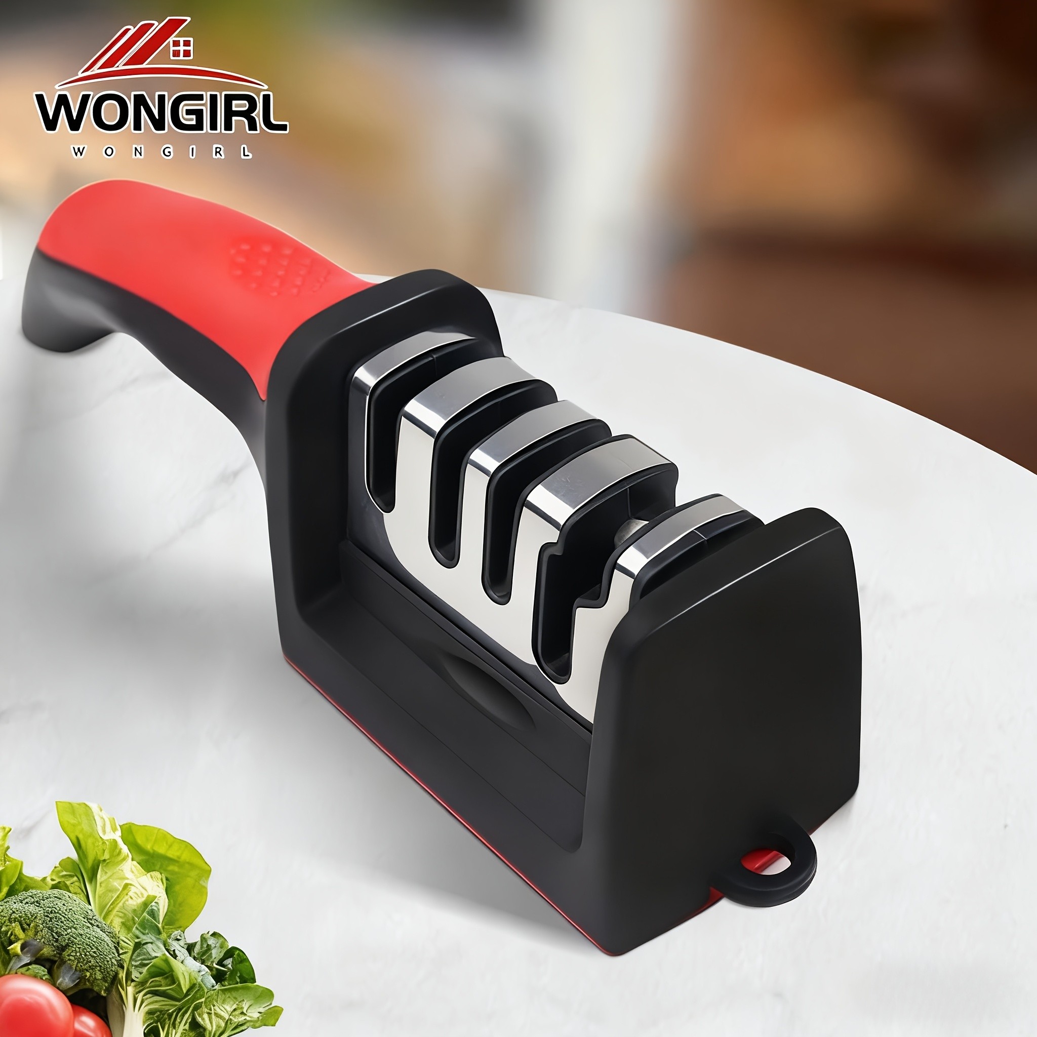 LDQ 4-Stage Professional Knife Sharpener Tungsten, Diamond & Ceramic System for Fast, Long-Lasting Precision