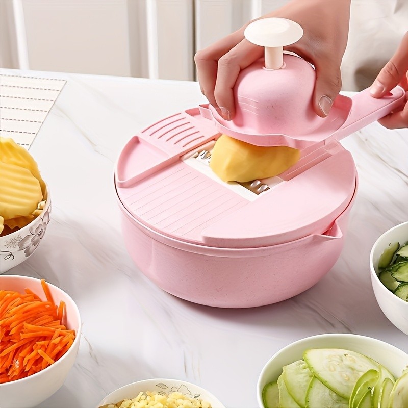 LDQ 12-in-1 Multi-Functional Vegetable Chopper  Manual Slicer, Shredder & Grater for Carrots, Potatoes & Radish