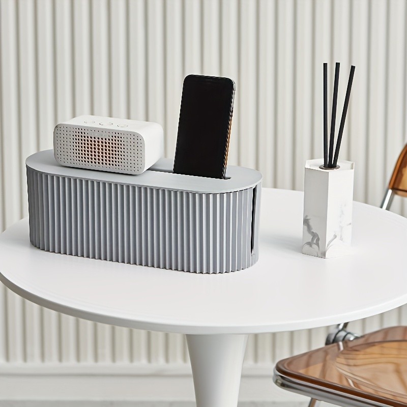 LDQ Cable Storage Box with Lid  High-Capacity Cord Organizer for Space-Saving Home & Office Desktop Management