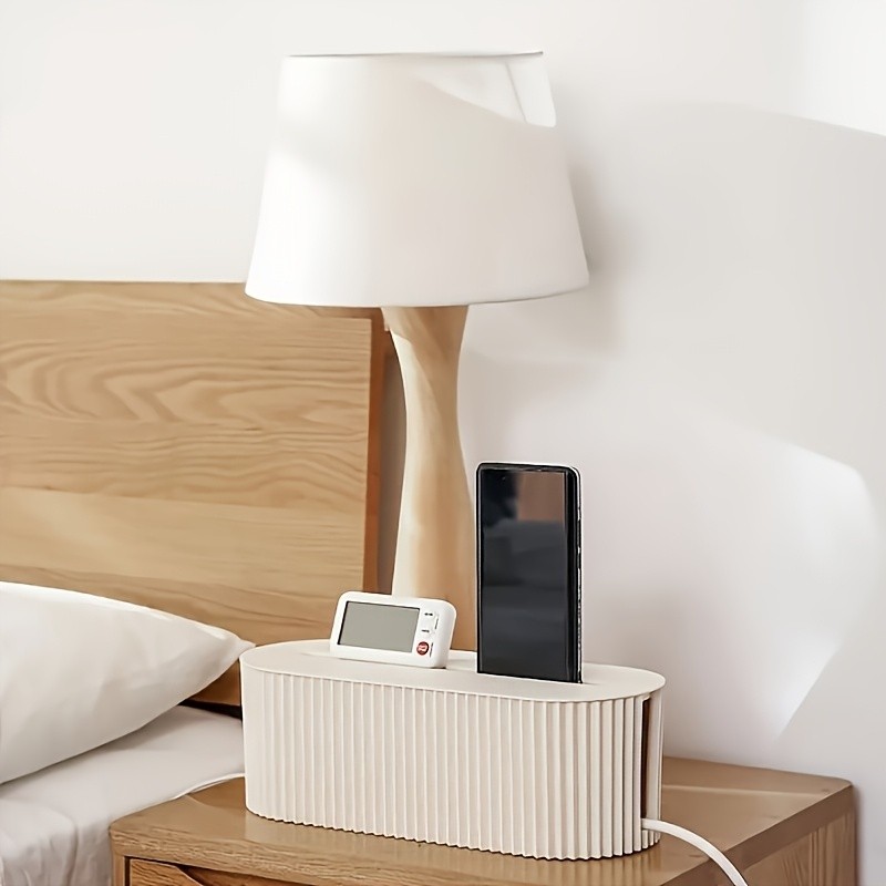 LDQ Cable Storage Box with Lid  High-Capacity Cord Organizer for Space-Saving Home & Office Desktop Management