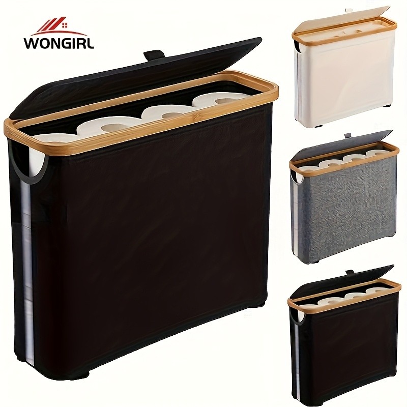 LDQ Toilet Paper Holder with Storage Basket No-Drill Multi-Roll Organizer for Home & Office Bathrooms