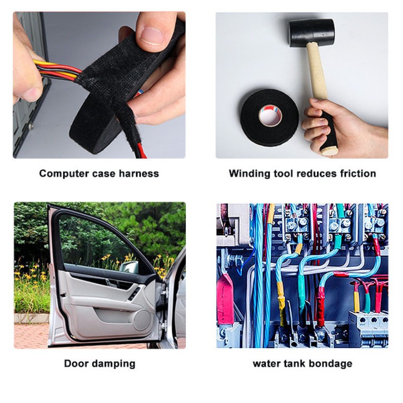 LDQ Heat-Resistant Electrical Tape  Durable Adhesive Cloth for Cable Management, Wiring Harnesses & Loom Organization