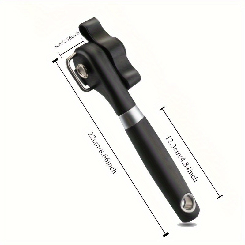 LDQ Stainless Steel TLDOD Manual Can Opener  Quick Side-Opening Kitchen Tool with Ergonomic Black Handle