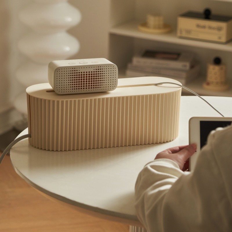 LDQ Cord Organizer Box with Lid  Scratch-Resistant Cable Management System for Desks, TV Units & Home Offices