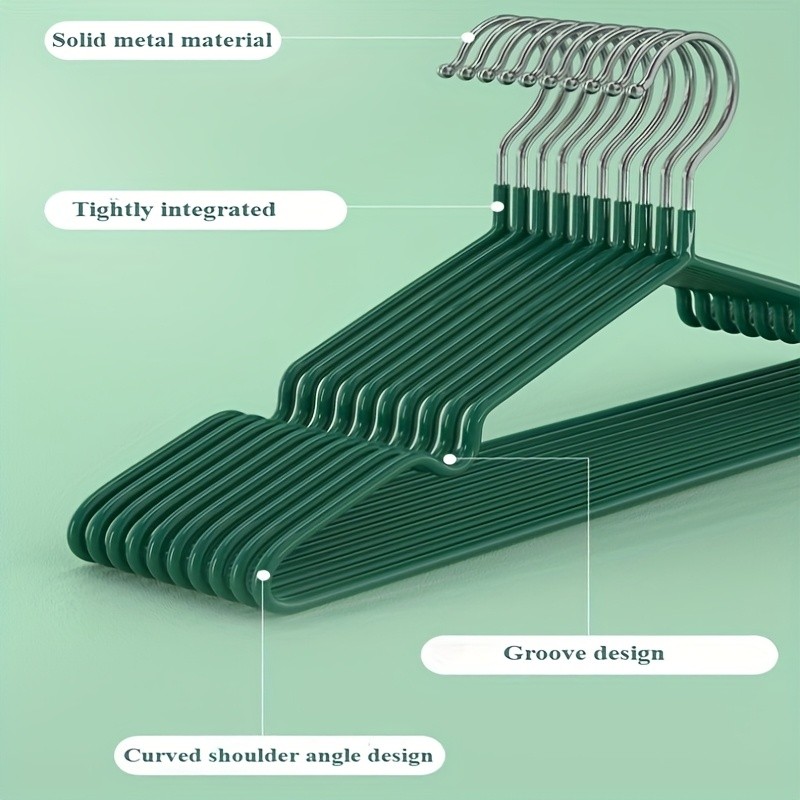 LDQ Heavy-Duty Non-Slip Metal Clothes Hangers  10-Piece Traceless Space-Saving Set for Closets, Bedrooms & Home Storage