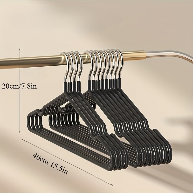 LDQ Heavy-Duty Non-Slip Metal Clothes Hangers  10-Piece Traceless Space-Saving Set for Closets, Bedrooms & Home Storage