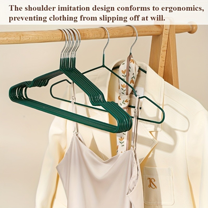 LDQ Heavy-Duty Non-Slip Metal Clothes Hangers  10-Piece Traceless Space-Saving Set for Closets, Bedrooms & Home Storage