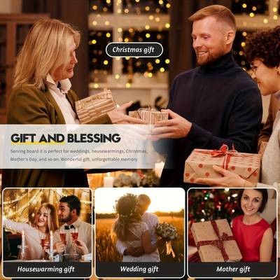 KEMORELA Wooden Cutting Boards with Handles  1/2/6pcs Premium Serving & Charcuterie Trays